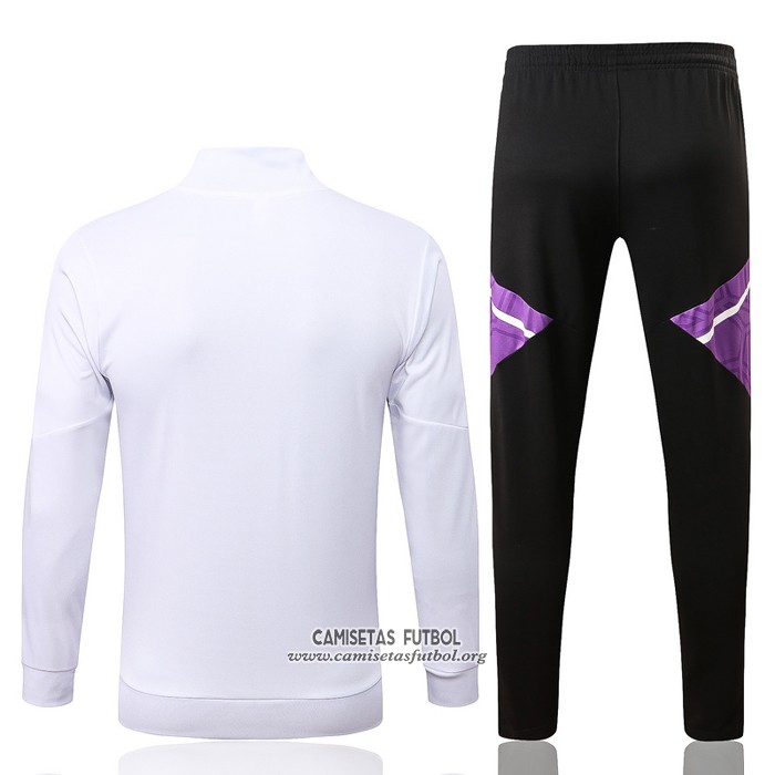 Chandal de Chaqueta del Real Madrid Nino 2022/2023 Blanco y Purpura